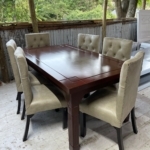 6 seaters modern fabric dining table set - Elegant Design
