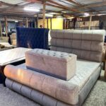 6X6 Modern Bed, Storage Ottoman with high-end touch