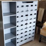 Closed Closet with shoe rack.
