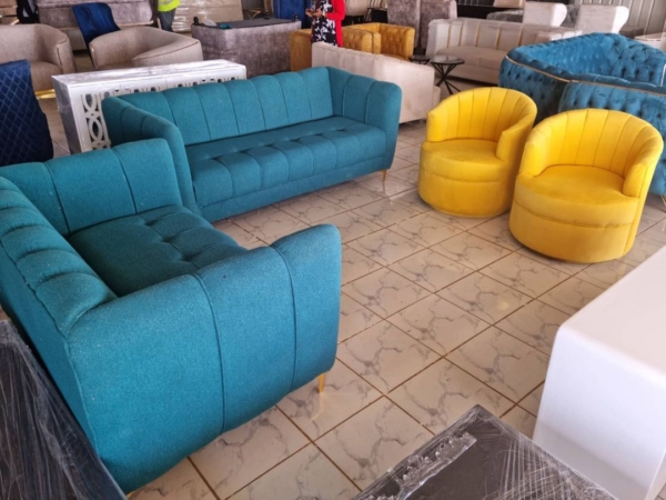 7 seater modern fabric sofas/couch with accent chairs