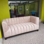 3 Seaters Channel Design Tuxedo Sofa