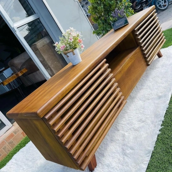 Modern Pure Mahogany TV Stand Cabinet