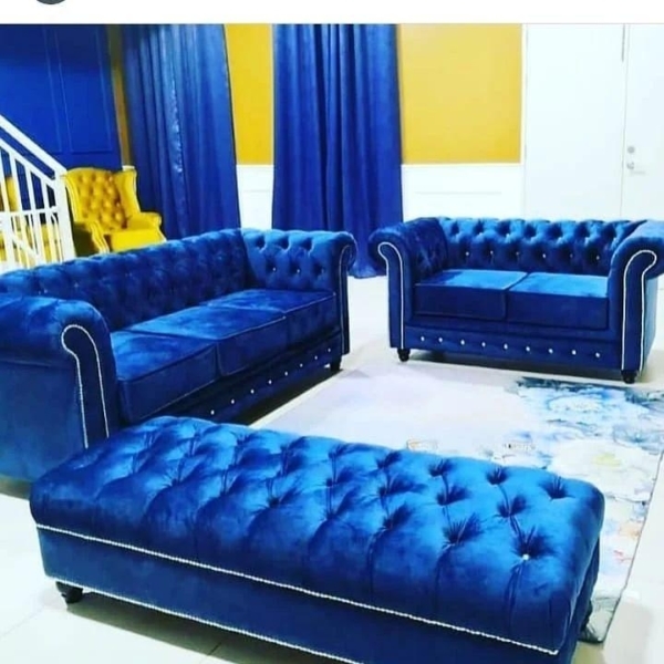 5 Seaters Chesterfield Sofa with Custom Made Bench.