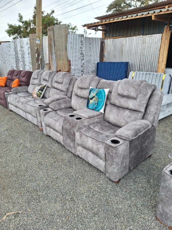 7 seaters modern fabric semi recliner sofas - Elegant Design
