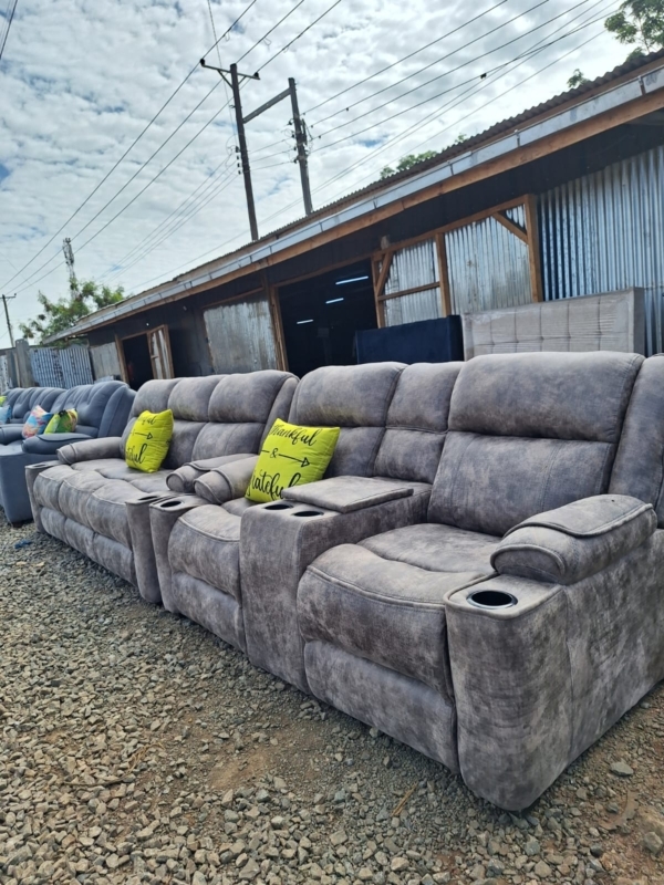 5 seaters modern fabric semi recliner sofas - Elegant Design