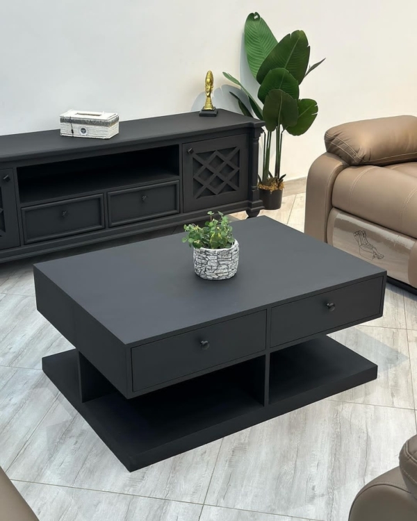 Modern wooden TV stand cabinet with coffee table - Elegant Design