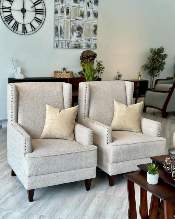 Modern fabric wing chairs/accent chairs - Elegant Design