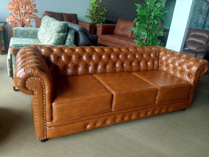Best Choice Furniture - 1029 3 Seaters Contemporary Modern Chesterfield Couch