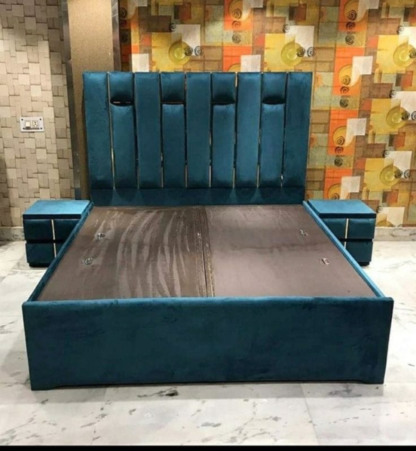 6 by 6 modern king size luxury bed plus bedside tables