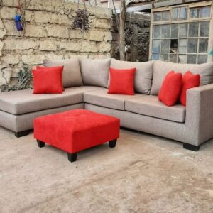 6 Seaters L-shaped Sofa with footstool.