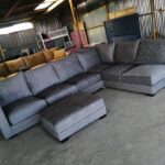6 Seaters Large L-shaped Sectional Couch Plus footstool