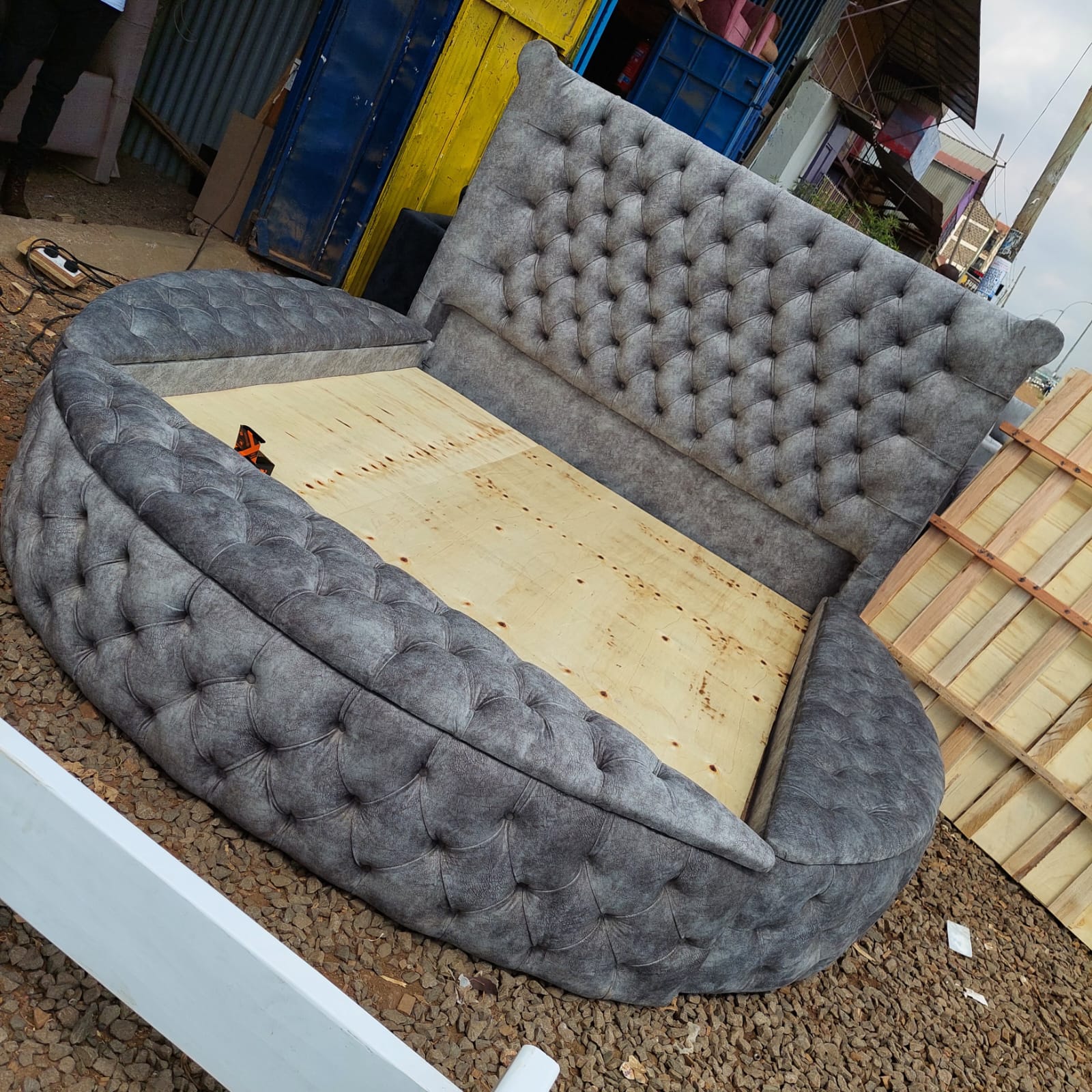 Best Choice Furniture - 673 6x6 Super King Size Luxury Bed with Storage Units.