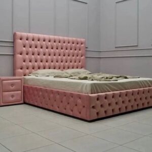 5x6 Contemporary Queen Size Luxury Bed with Bedside tables.
