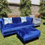 3 Seaters Tuxedo Couch  with footstool.