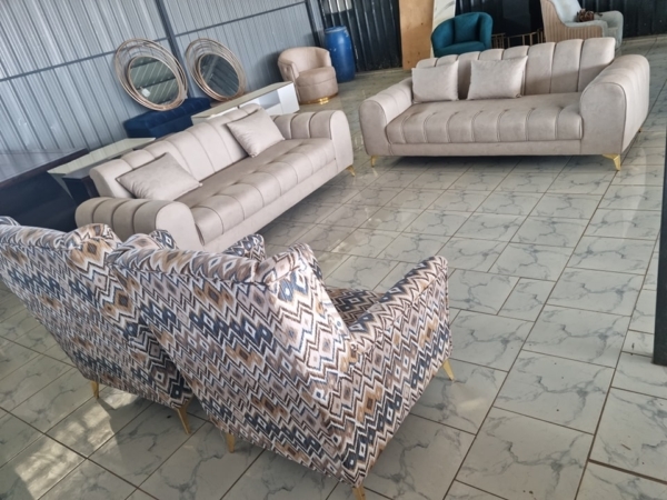 7 Seaters Contemporary Design Sofa with Antiques Accent Chairs/wing chairs.