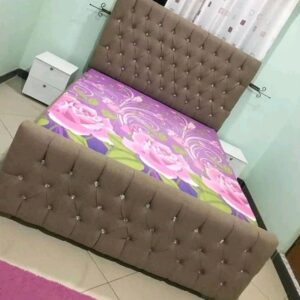 5x6 Contemporary Modern Queen Size Luxury Bed with Bedside tables.