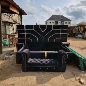 6x6 Contemporary Modern Super King Luxury Bed, Bedside tables with Daybed