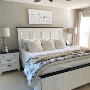 6x6 Contemporary Modern King Size Luxury Bed with Bedside tables.