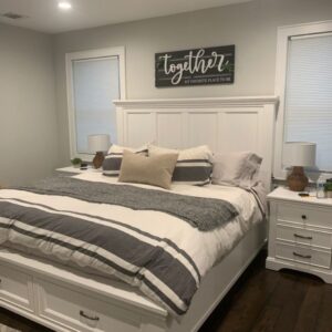 5x6 Contemporary Modern Queen Size Luxury Bed with Bedside tables.