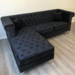 6 Seaters L-shaped Chesterfield Tuxedo Sectional Couch
