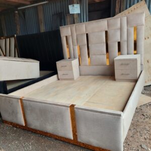 6x6 Contemporary Modern King Size Luxury Bed with Bedside tables.