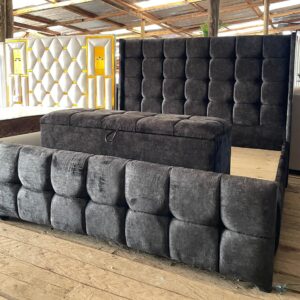 6x6 King Size Luxury Bed with Storage Ottoman