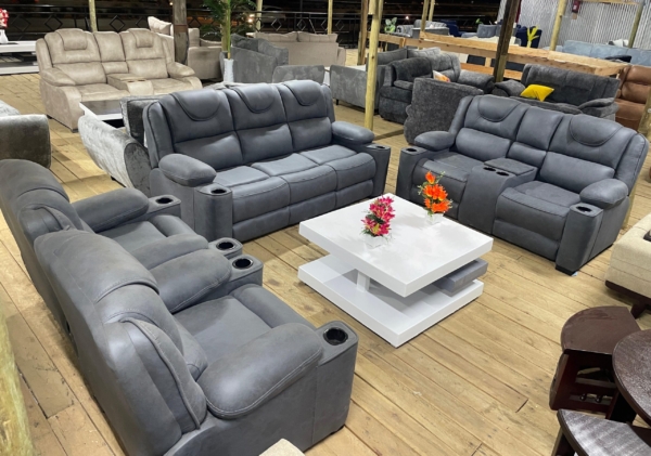 7-Seater Contemporary Fluffy Comfy Luxury Couch + Coffee Table