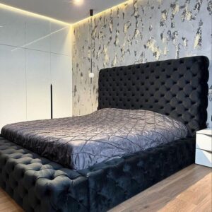 6 by 6 modern king size luxury bed plus bedside tables - Elegant Design