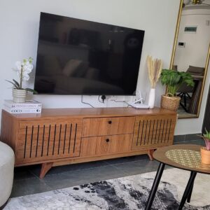 Elegant TV stand cabinet with high-end touch