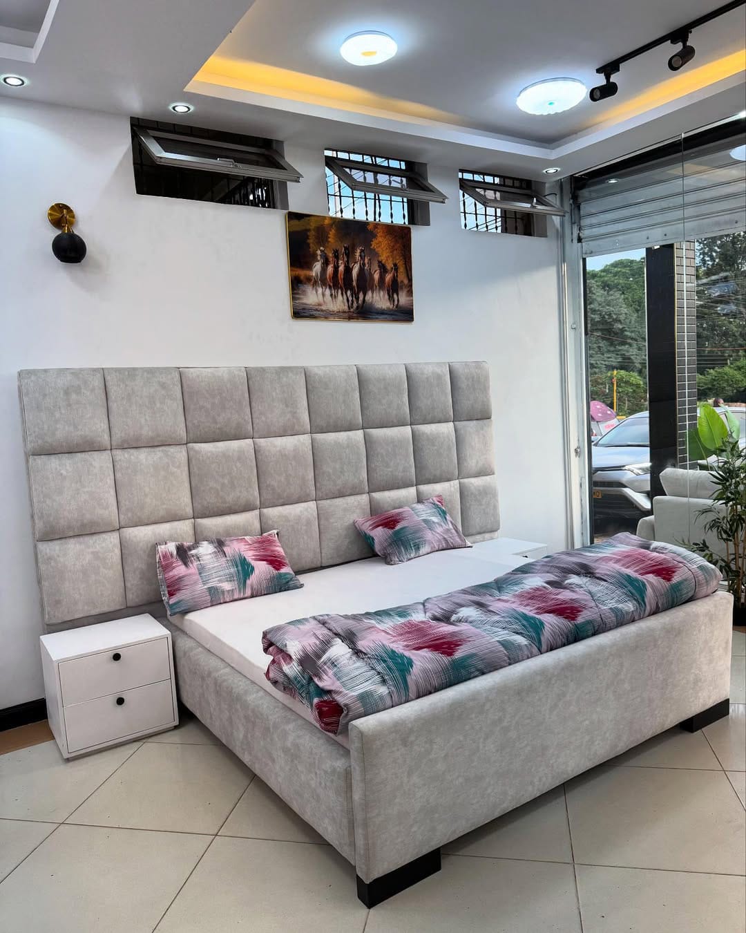 Best Choice Furniture - 1 286 6 by 6 modern king size luxury bed frame plus bedside tables - Elegant Design - Image 2