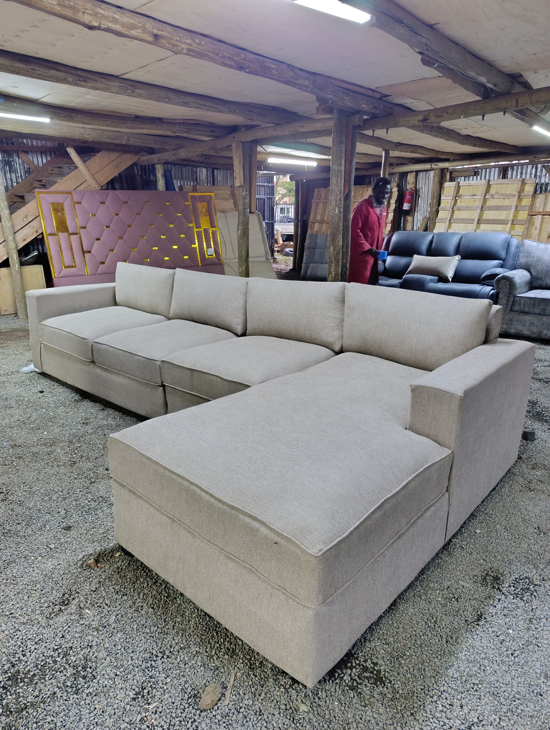 Best Choice Furniture - 1 371 scaled 7 seaters modern fabric L shaped couch - Elegant Design