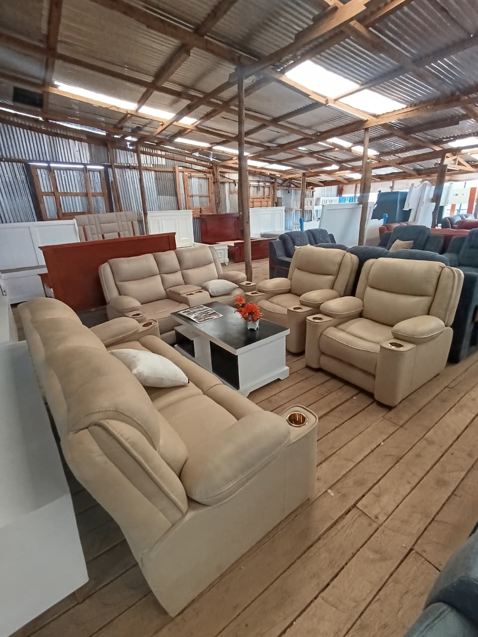 Best Choice Furniture - 1 381 7 seaters modern fabric sofas plus coffee table - Elegant Design