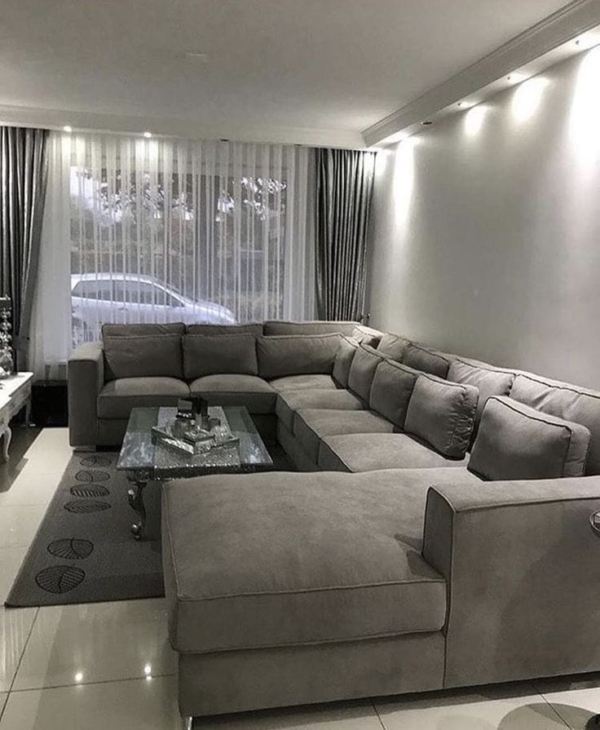 9 seaters modern fabric U shaped couch/sofa - Elegant Design