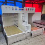 Modern double decker bunk bed with compartment - Elegant Design