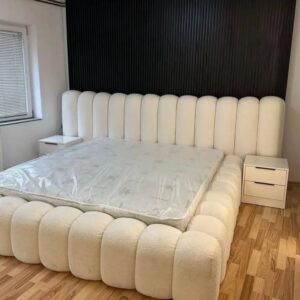 5 by 6 modern queen size Luxury bed plus bedside tables - Elegant Design