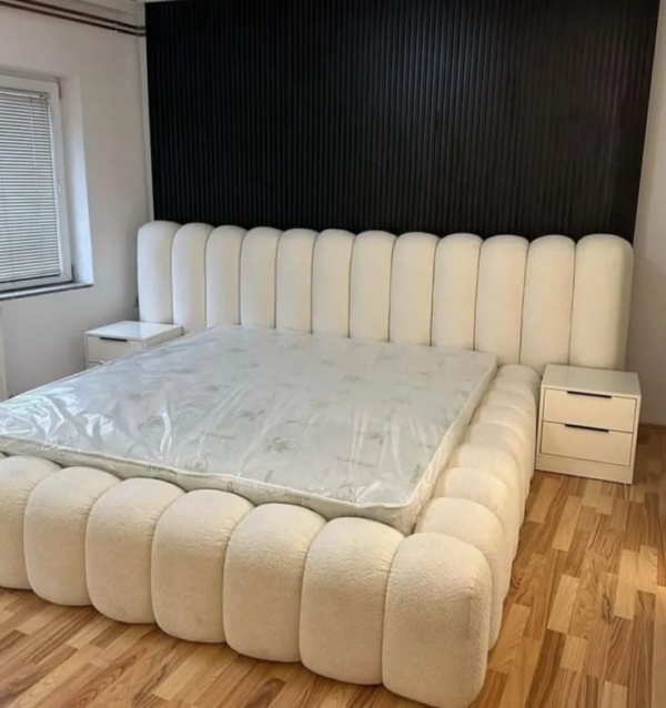 5 by 6 modern queen size Luxury bed plus bedside tables - Elegant Design