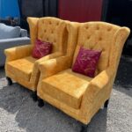 Modern fabric wing chairs/accent chairs