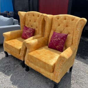 Modern fabric wing chairs/accent chairs