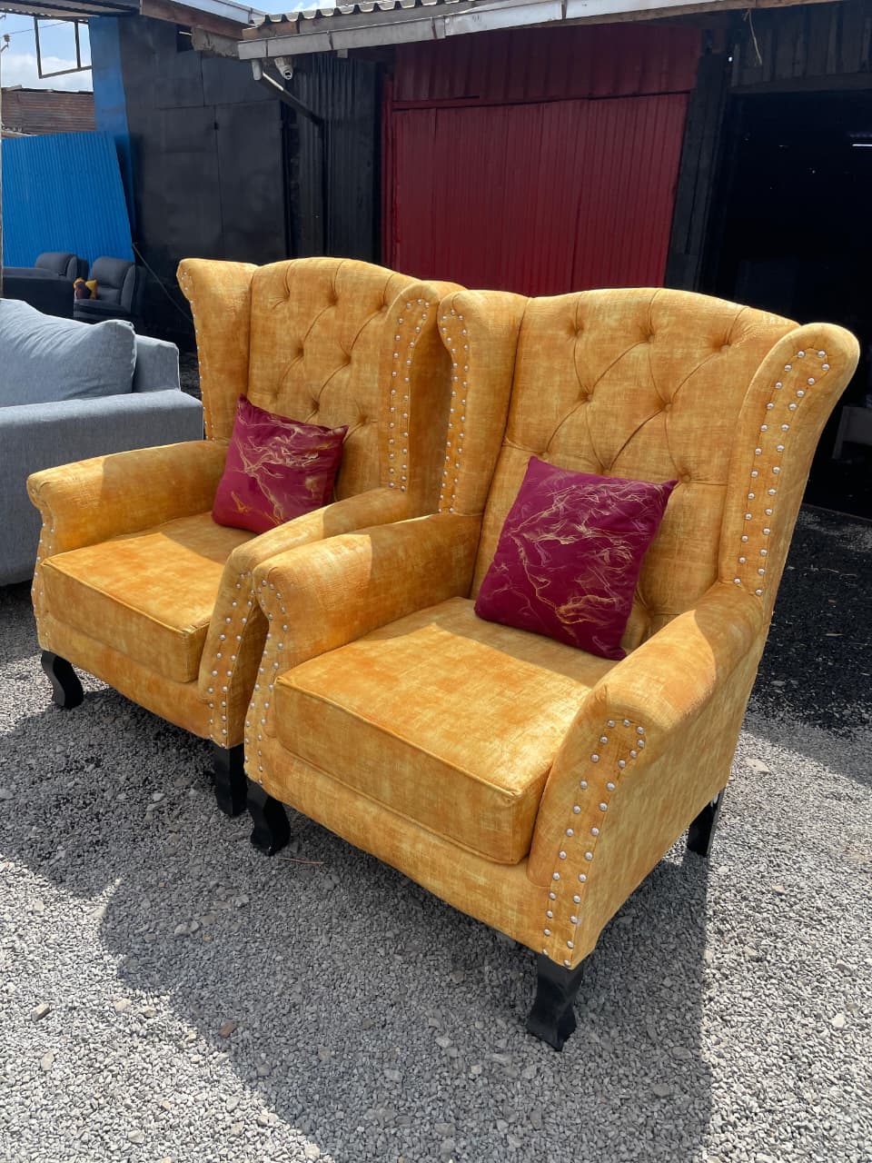 Best Choice Furniture - 2 220 Modern fabric wing chairs/accent chairs