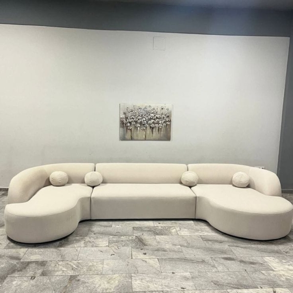 6 seaters modern fabric curved sofa/Lounge couch - Elegant Design