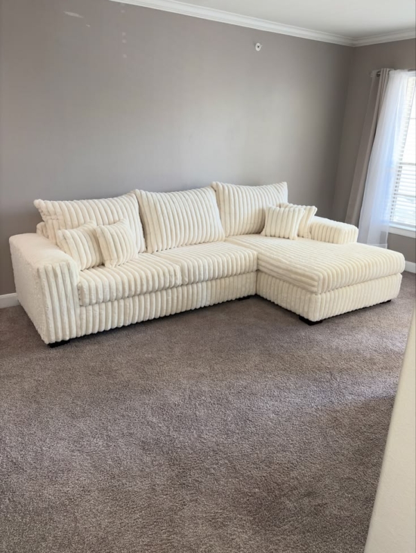 5-Seater Modern Corduroy L-Shaped Sofa – Elegant Design | Stylish Sectional Couch