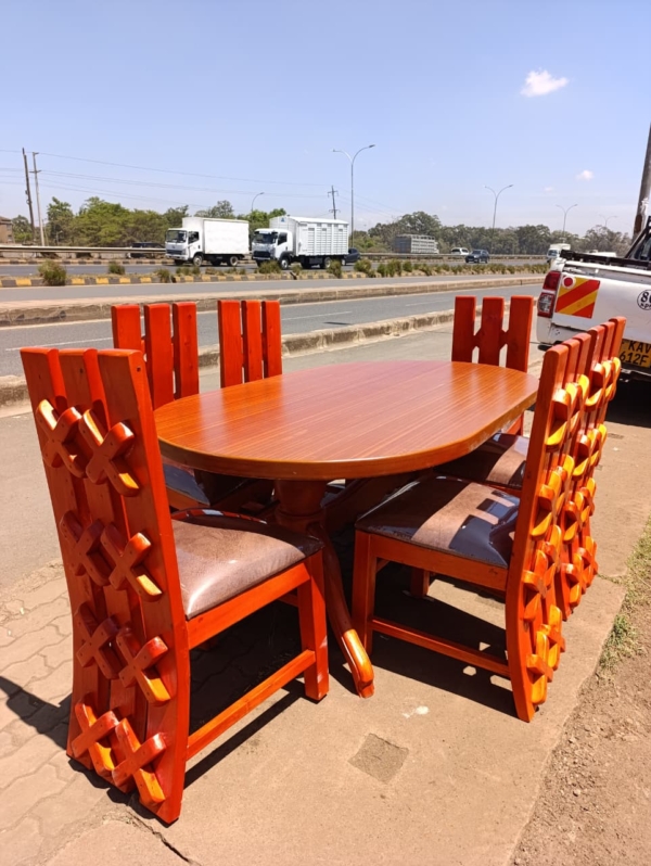 6-Seater Wooden Dining Table Set – Elegant Design | Modern Dining Furniture