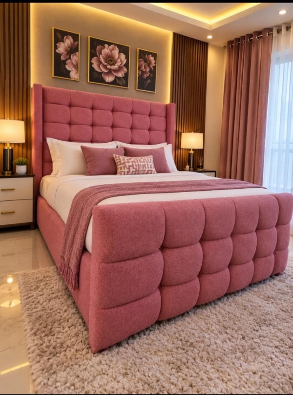5 by 6 Modern Luxury bed with Bedside tables - Elegant Design